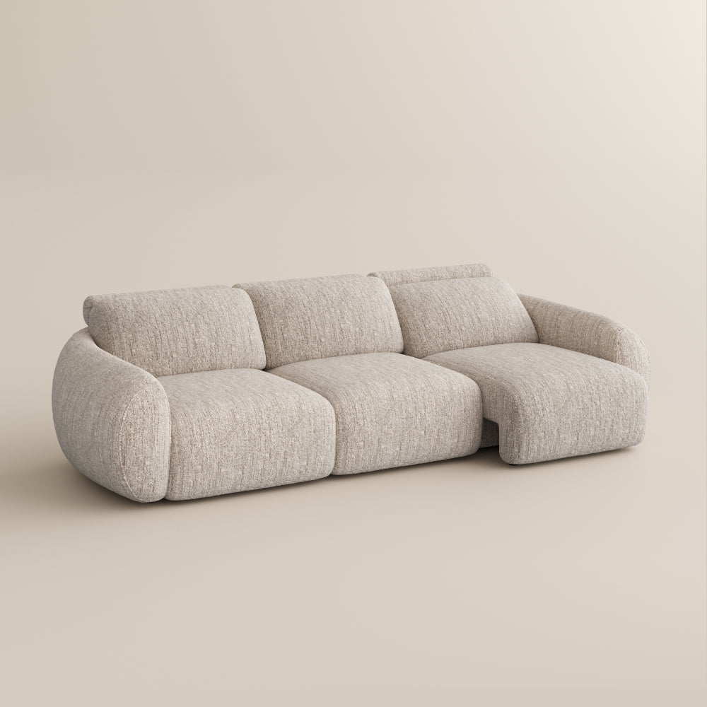 Mila Beige Tweed Chenille 3 Seater lounge