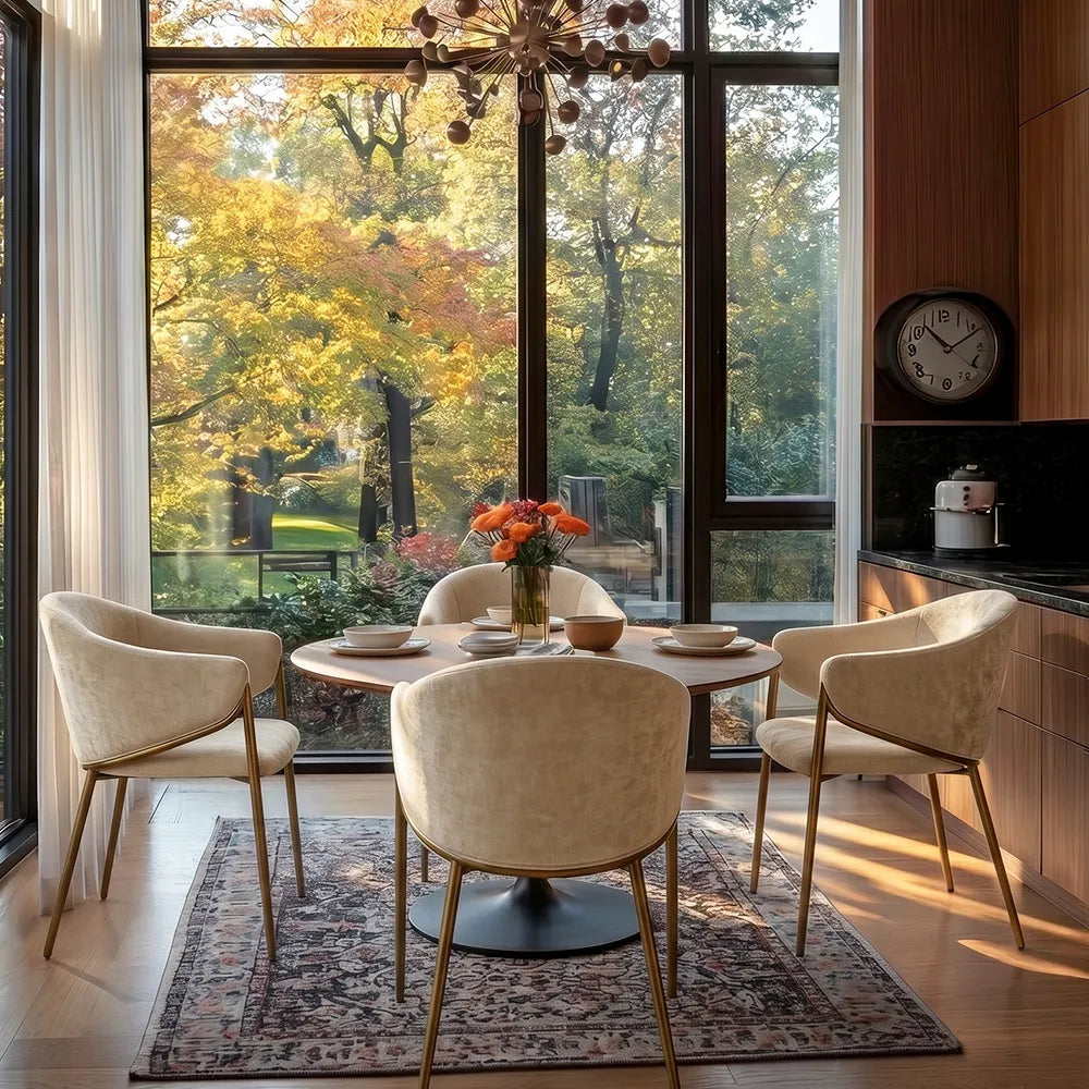 Alar-Mid-Century Modern Upholstered Dining Chairs Set of 2
