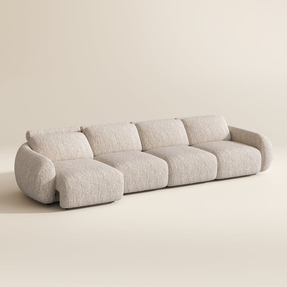 Mila Beige Tweed Chenille 4 Seater lounge