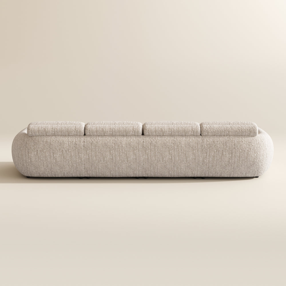 Mila Beige Tweed Chenille 4 Seater extended