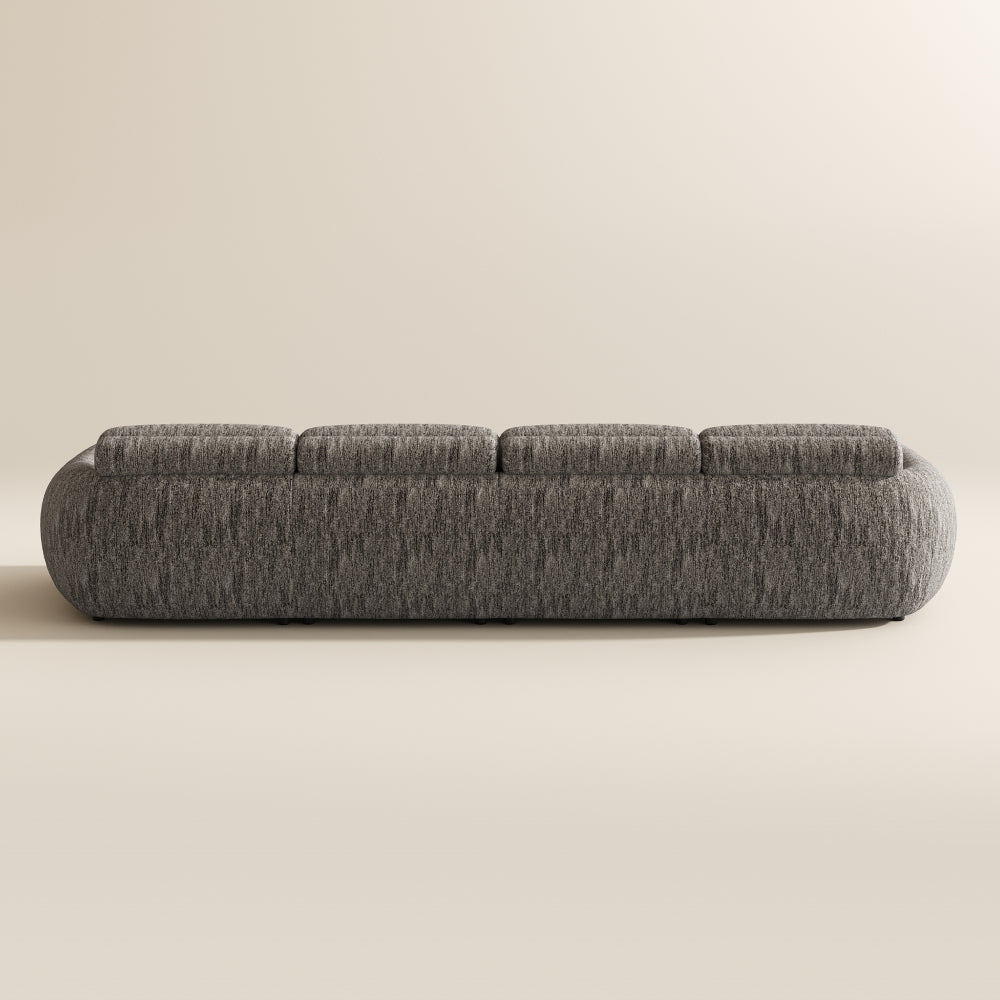 Mila Dark Gray Tweed Chenille 4 Seater extended