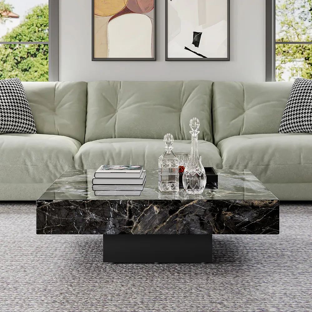 Table basse noire moderne 