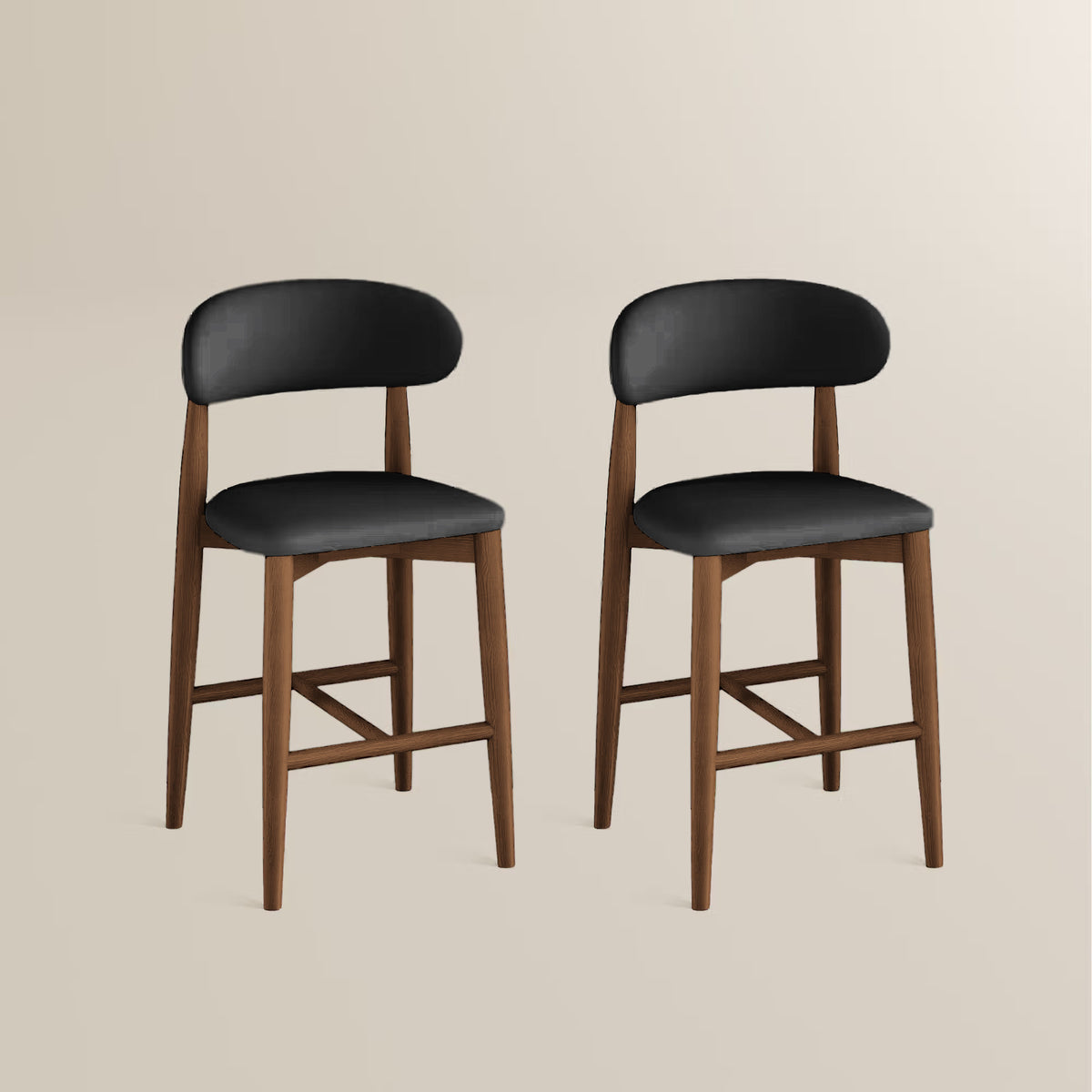 Lawson-24'' Mid-Century Modern Wood Counter Height Bar Stools Set of 2