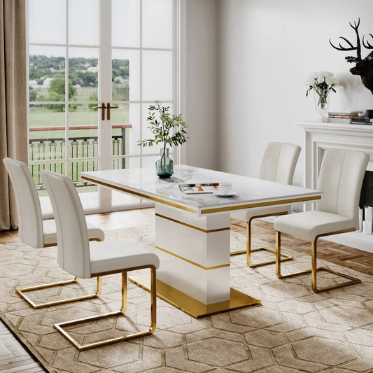 Modern Luxury Leather Dining Chairs Set of 2