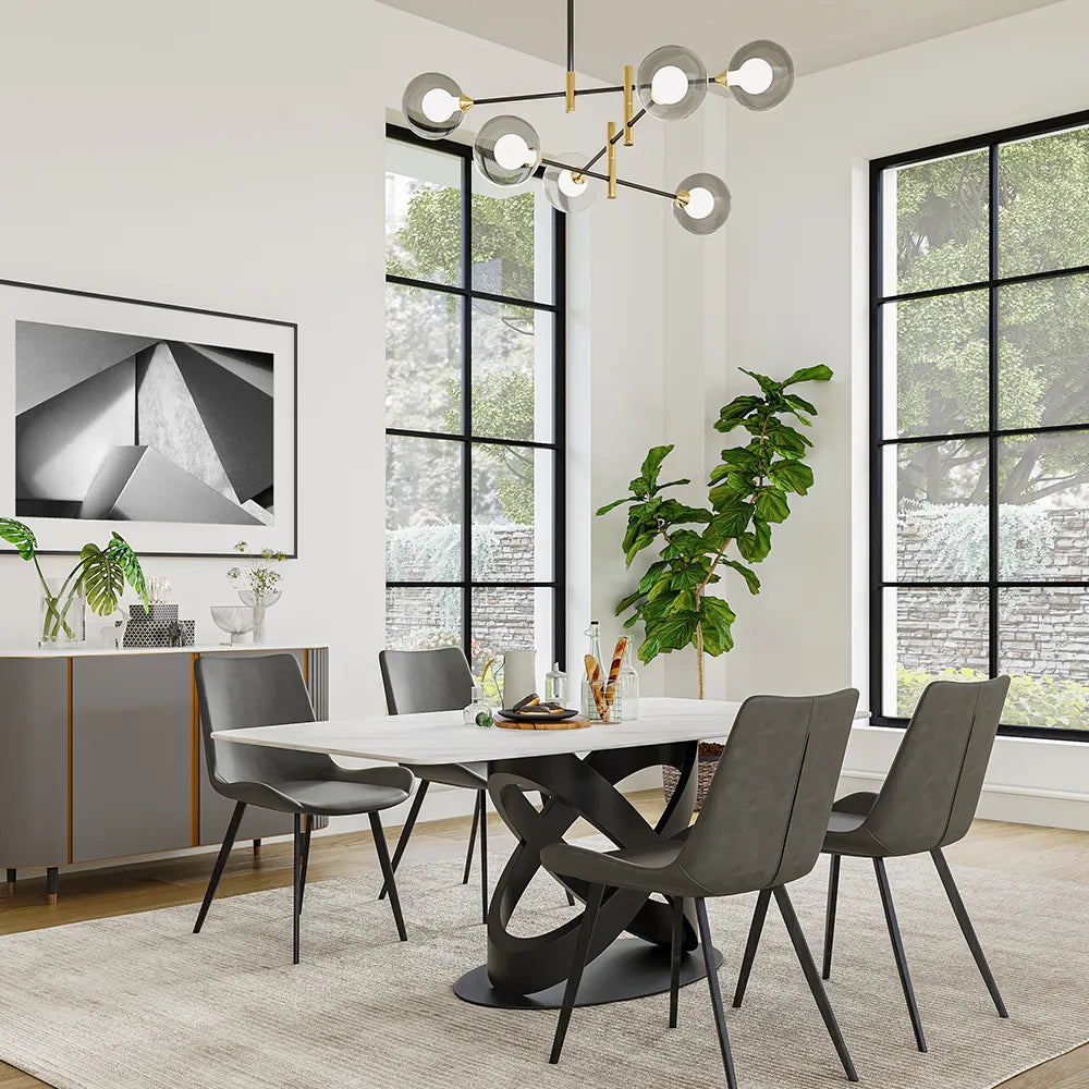 Maxwell-Rectangular Matte Sintered Stone Dining Table