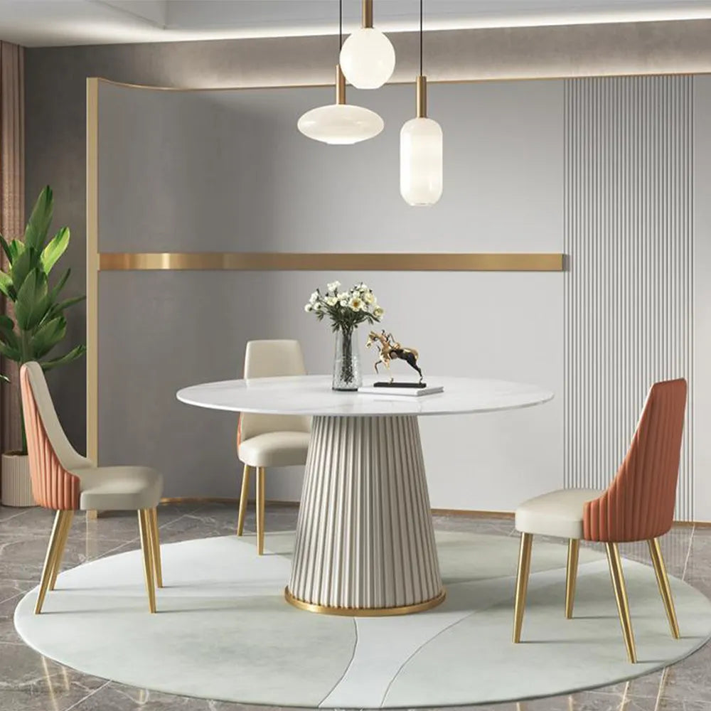 47in Lira - Round Matte Sintered Stone Dining Table — view 4