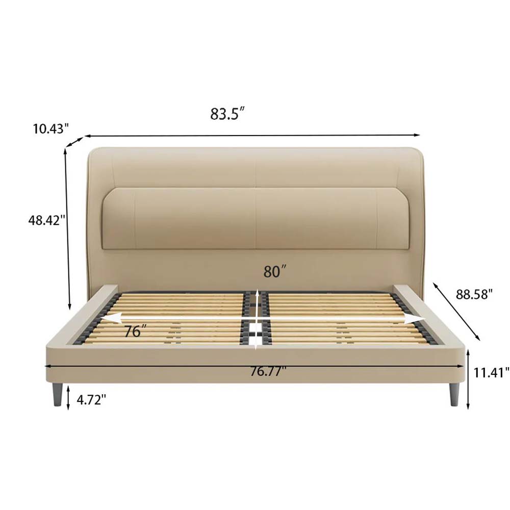 Cadre de lit king size moderne en cuir