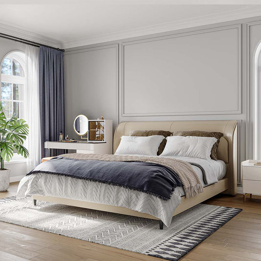 Cadre de lit king size moderne en cuir