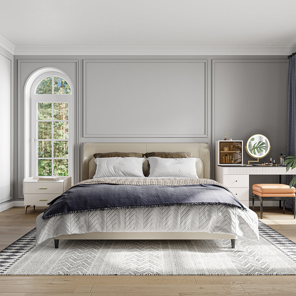 Cadre de lit king size moderne en cuir