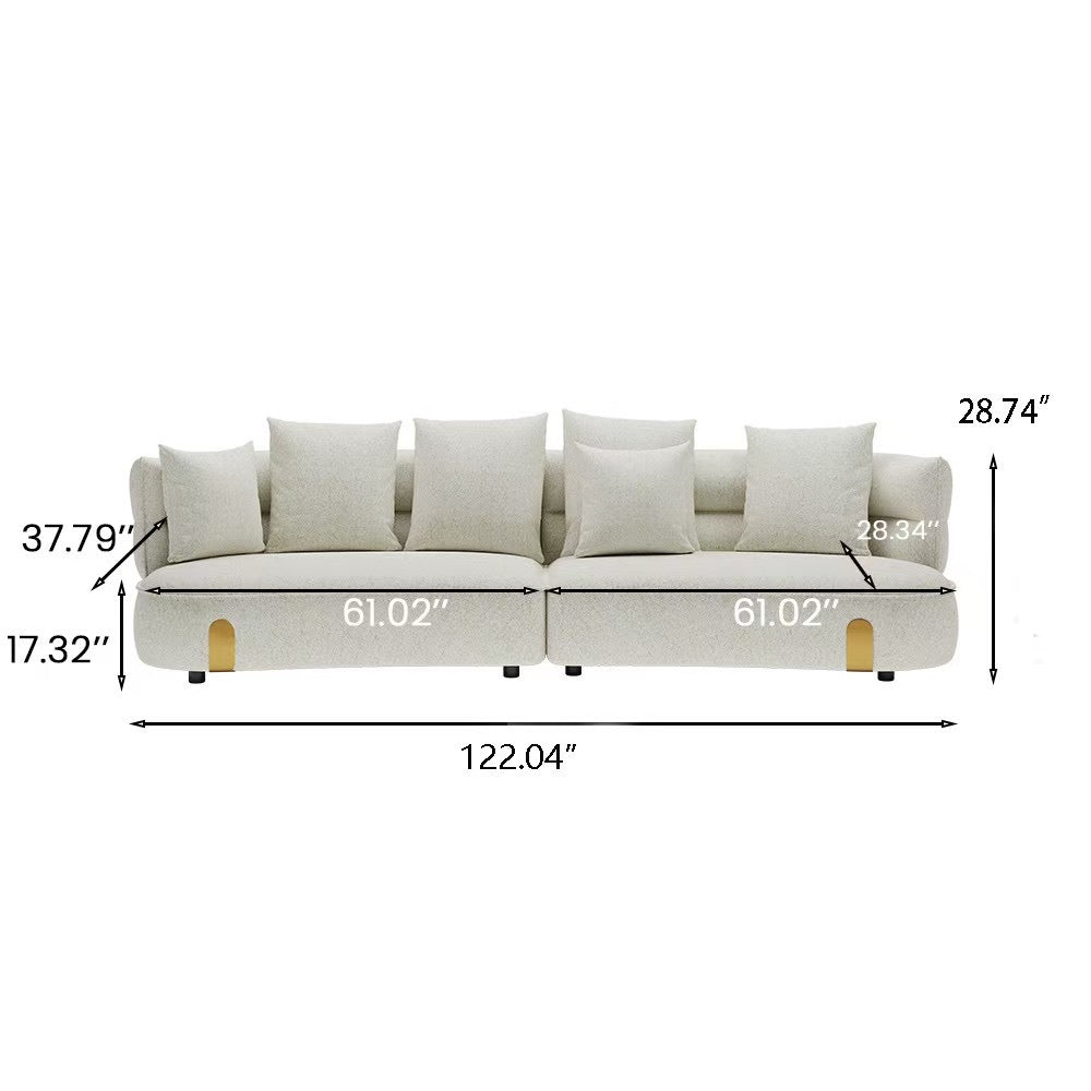 122" Modern Fabric Sofa