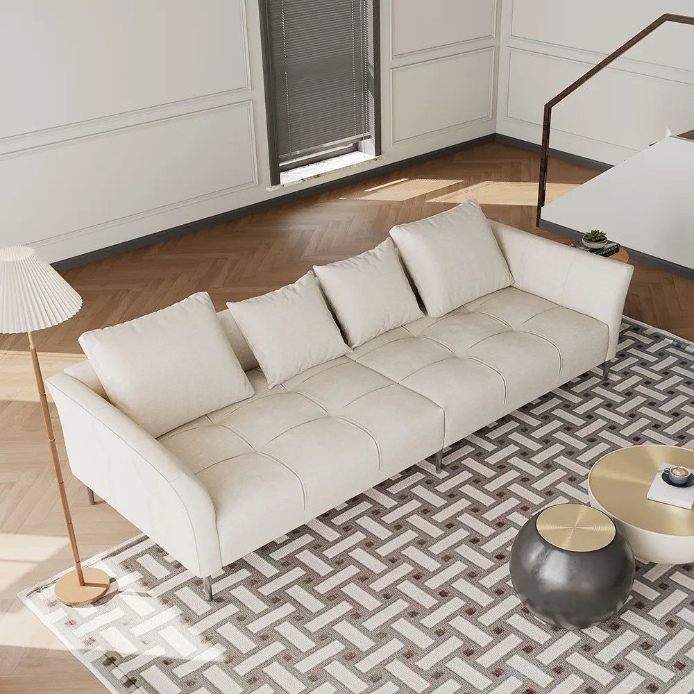 Canapé moderne en coton et lin de 97,63 pouces