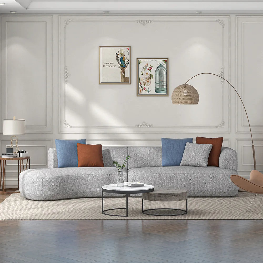 Canapé moderne en coton et lin de 129,92 pouces
