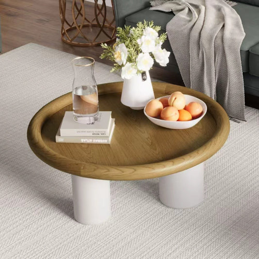 Table basse moderne en bois massif de 37,8 pouces