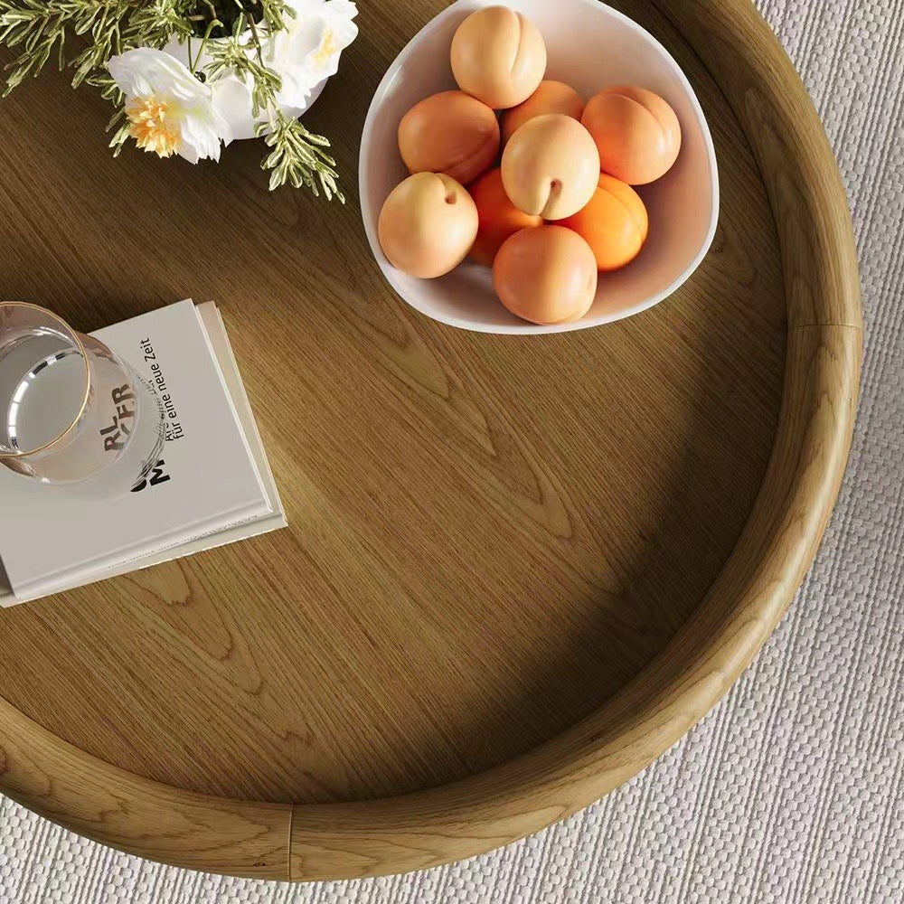 Table basse moderne en bois massif de 37,8 pouces