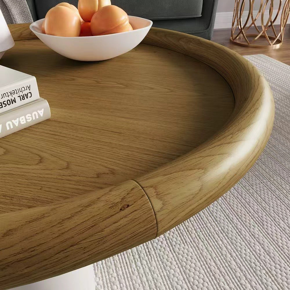 Table basse moderne en bois massif de 37,8 pouces