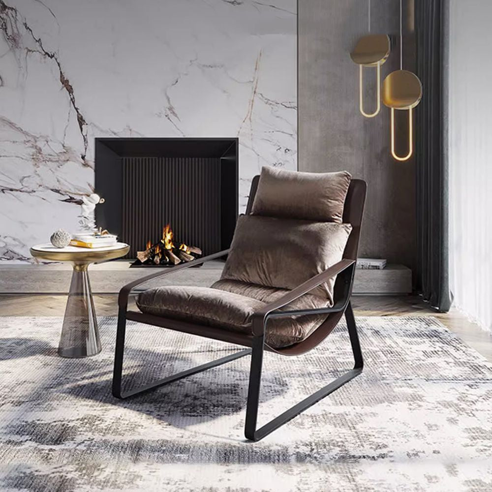 Saddle leather modern single lounge chair