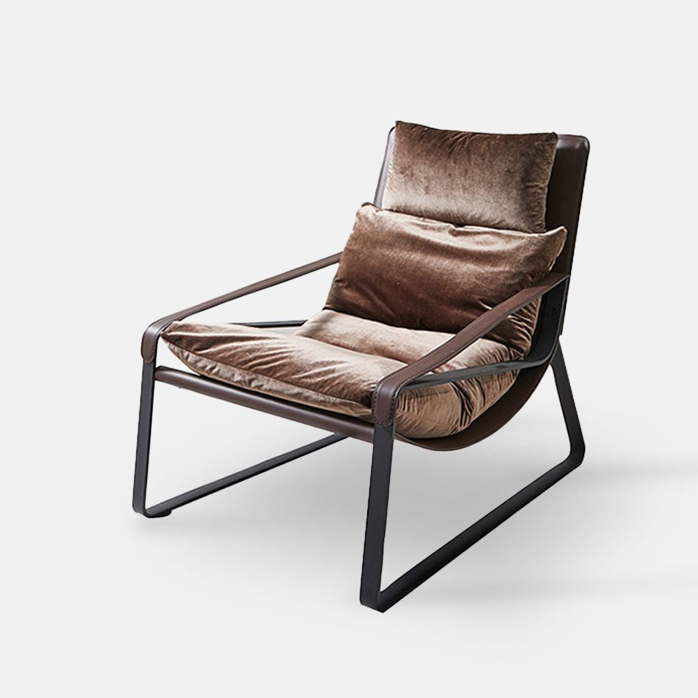 Saddle leather modern single lounge chair