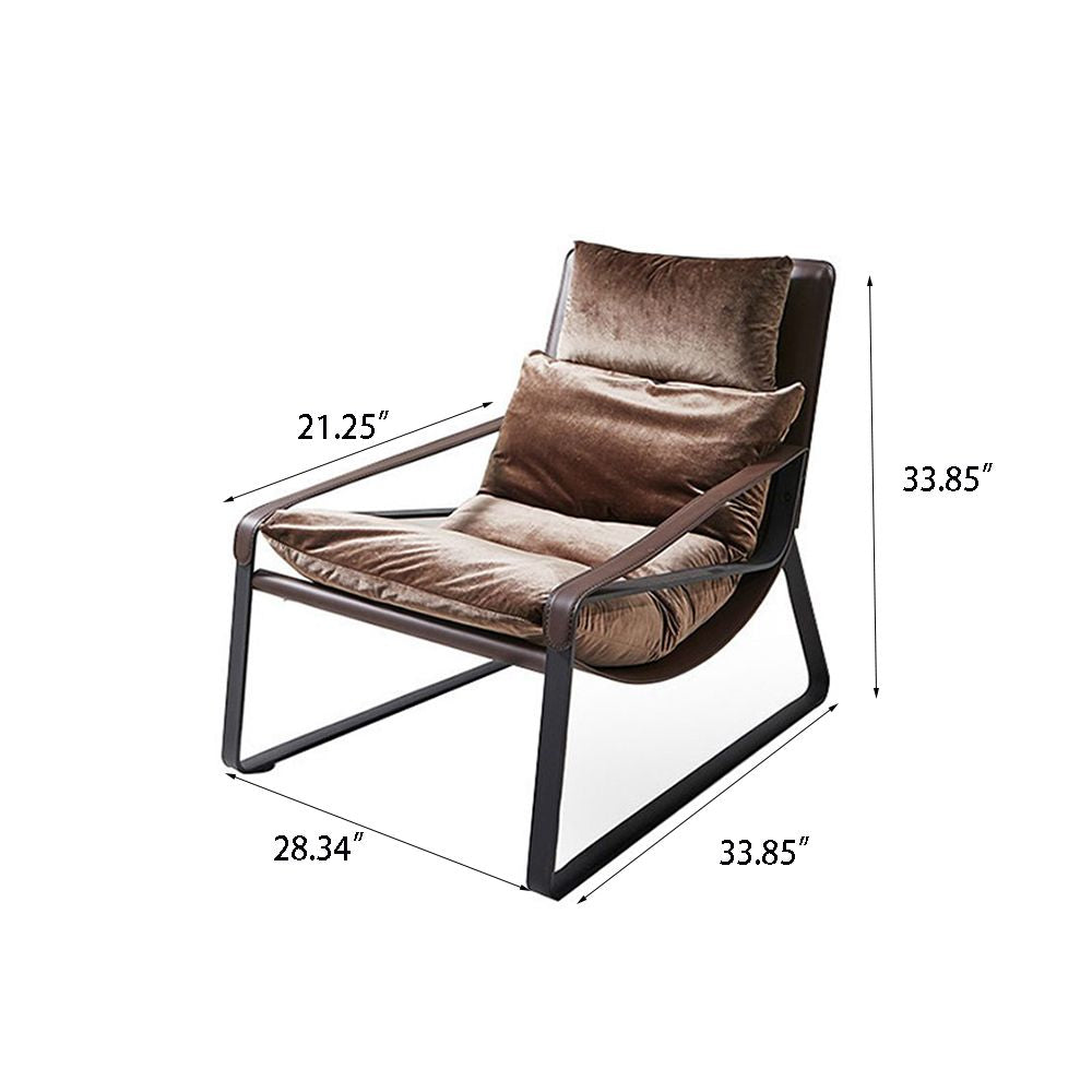 Saddle leather modern single lounge chair