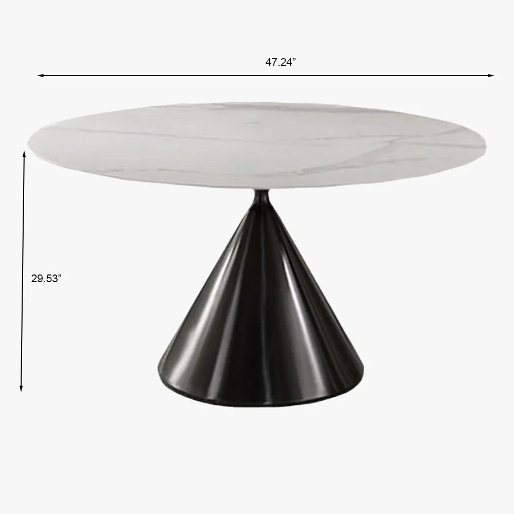 Table à manger ronde de luxe moderne de 47 pouces pour quatre personnes 