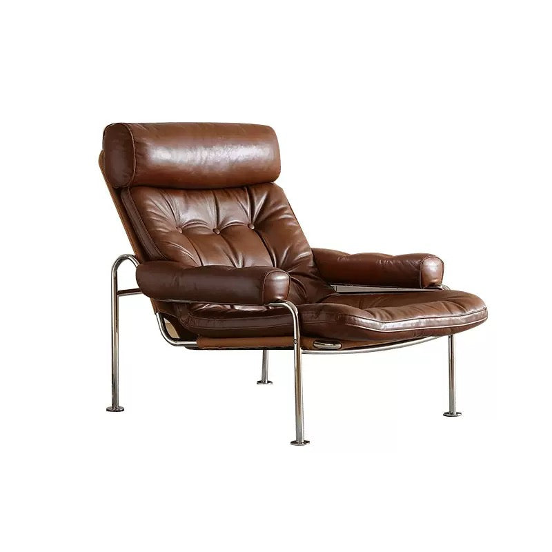 Mid-Century Modern Bauhaus Waxed Leather Lounge Chair
