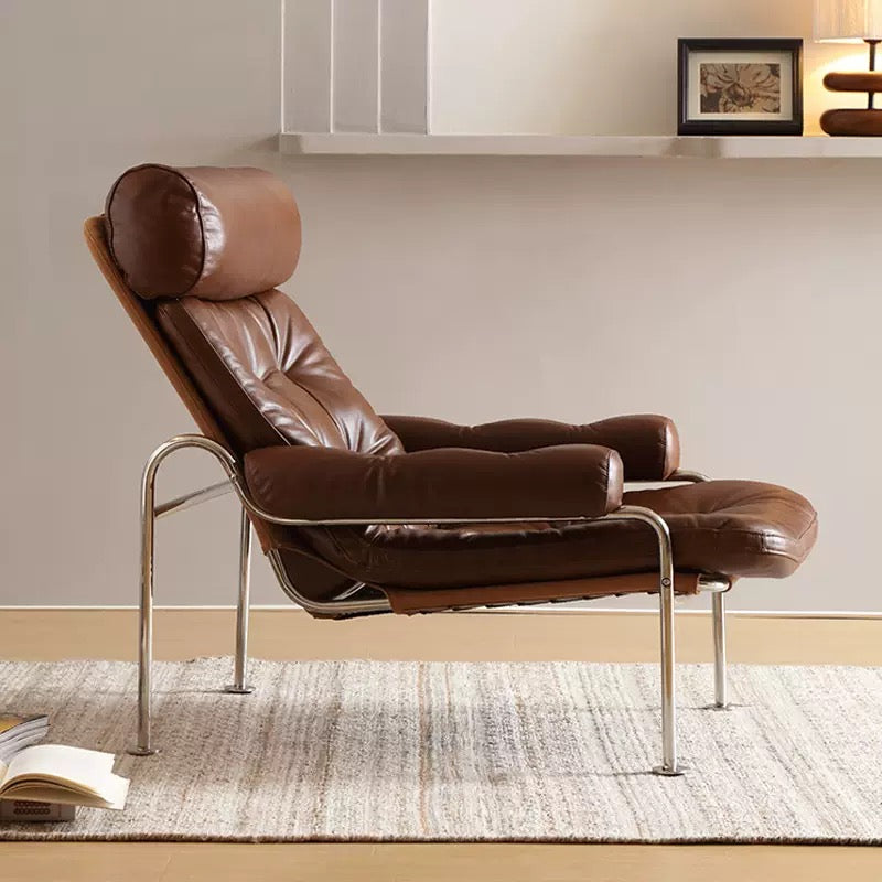 Mid-Century Modern Bauhaus Waxed Leather Lounge Chair