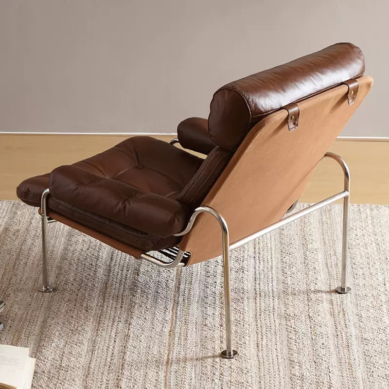 Mid-Century Modern Bauhaus Waxed Leather Lounge Chair