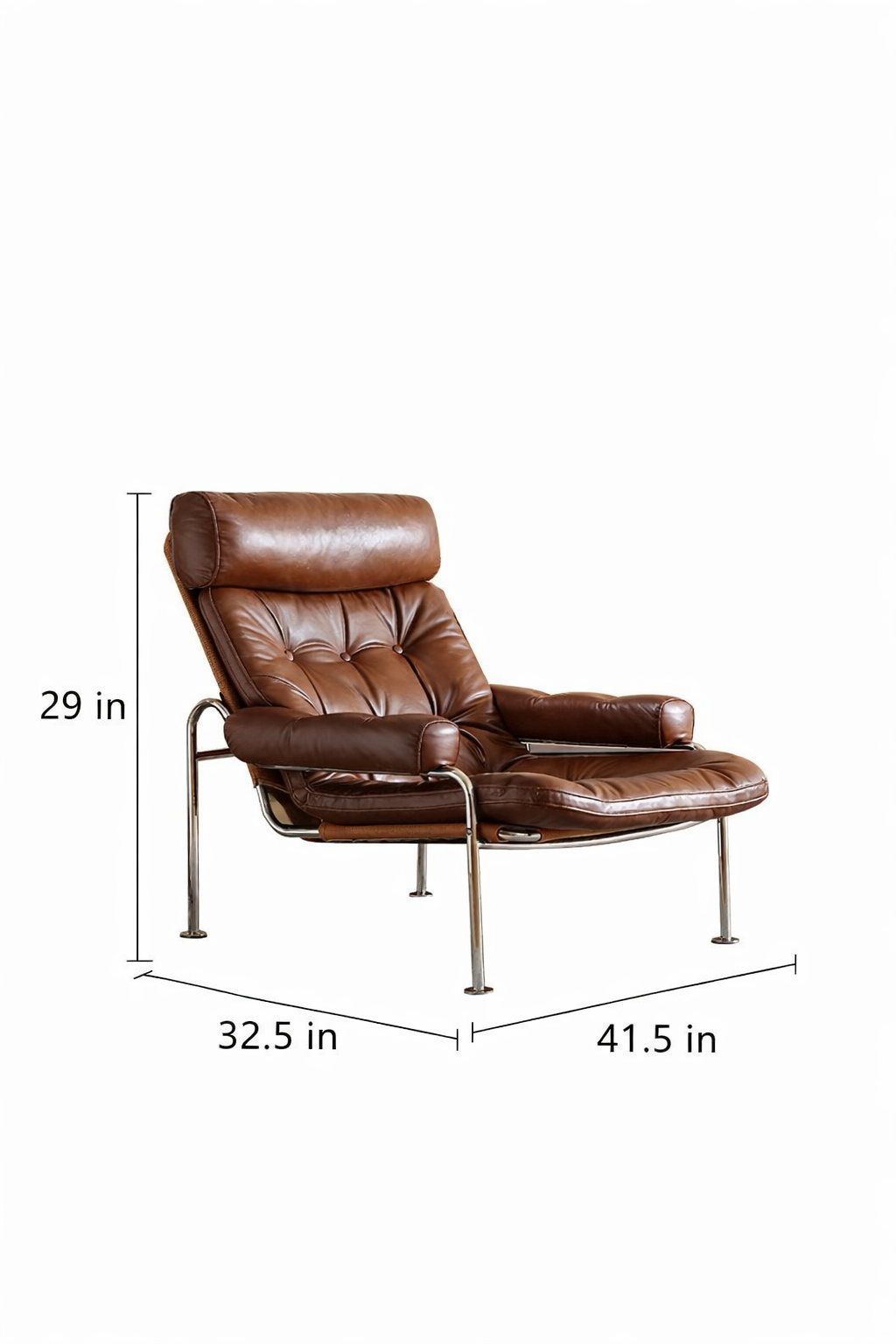 Mid-Century Modern Bauhaus Waxed Leather Lounge Chair