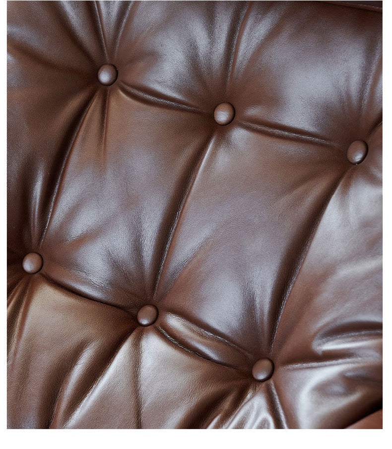 Mid-Century Modern Bauhaus Waxed Leather Lounge Chair