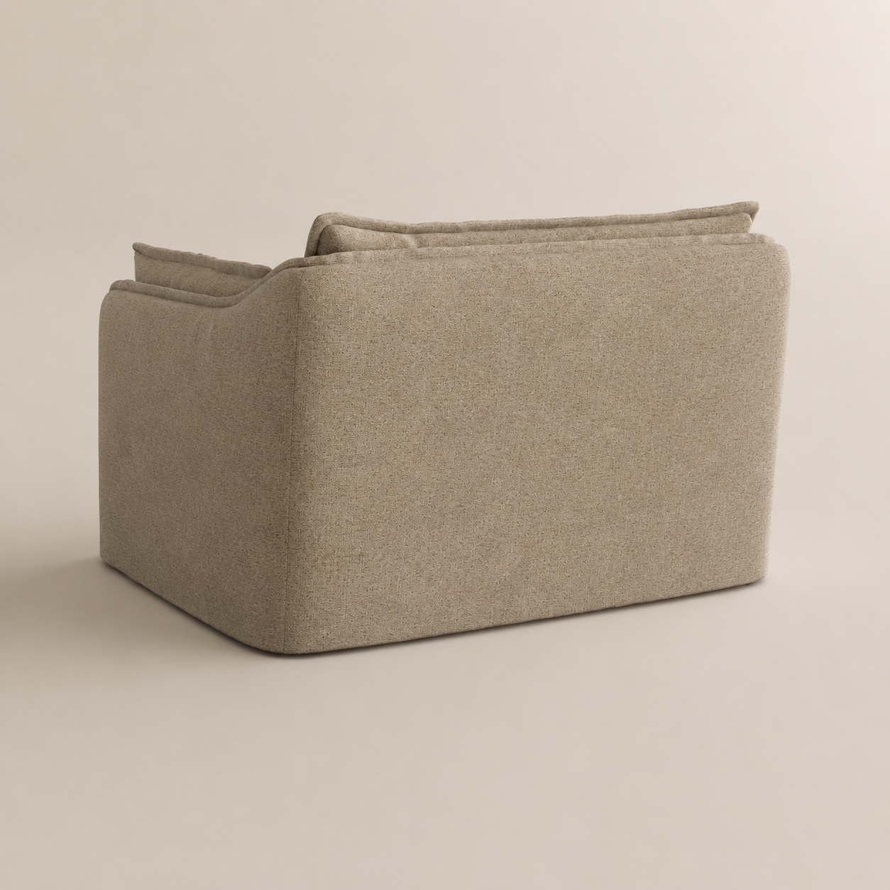 Luna-Beige Linen Single Sofa Accent Chair Kahki Removable Covers