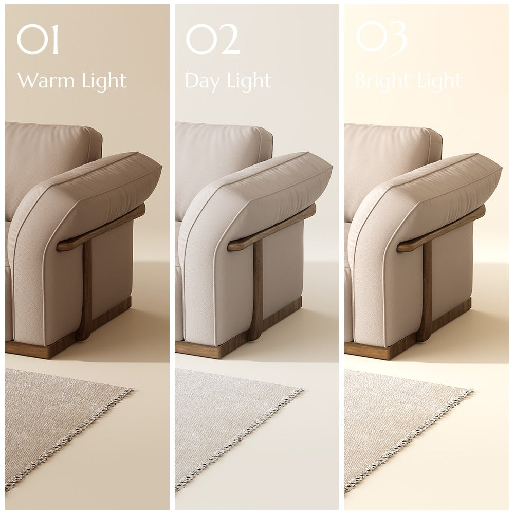 Beige leather colour shown in warm, day and bright light