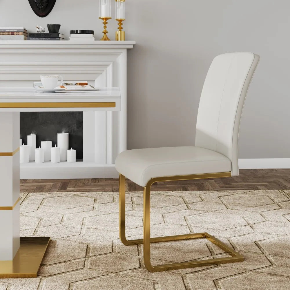 Modern Luxury Leather Dining Chairs Set of 2