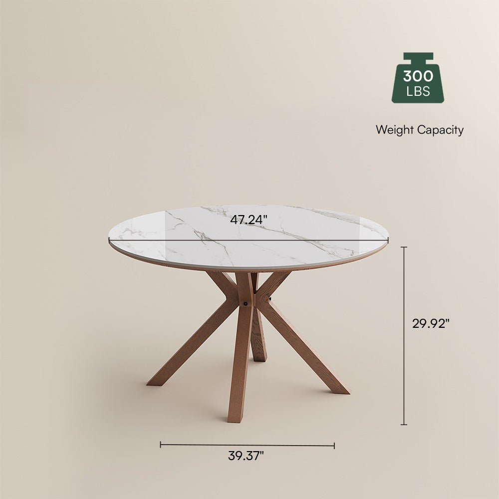 Round dining table dimensions: 47.24 inch diameter, 29.92 inch height