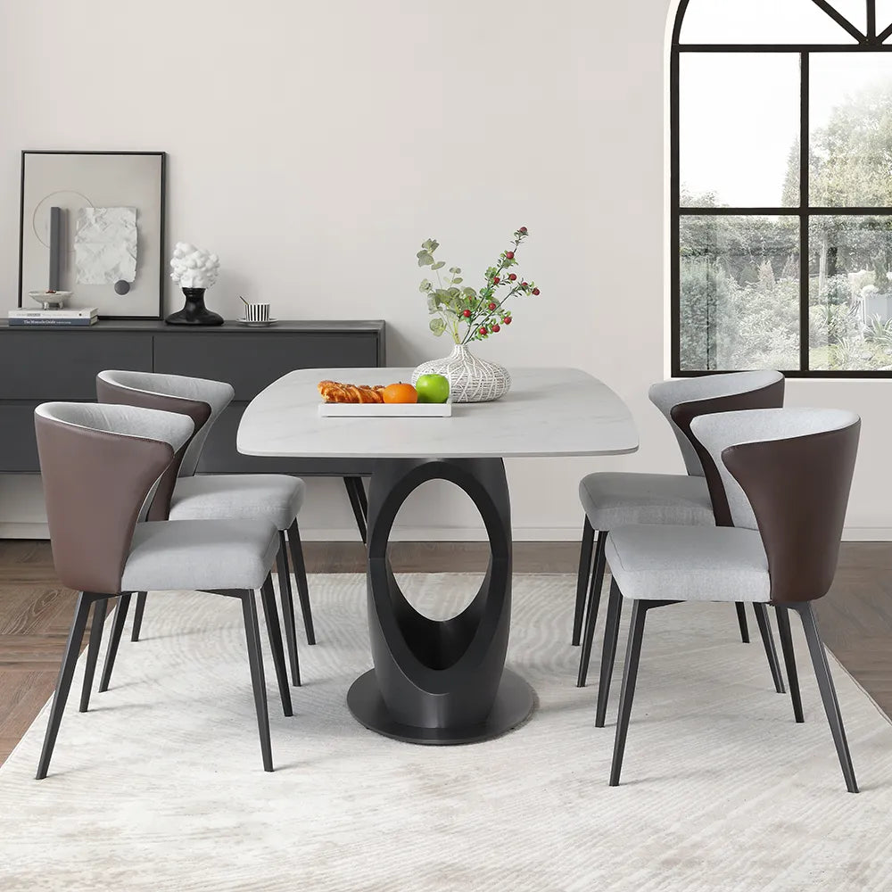 Maxwell-Rectangular Matte Sintered Stone Dining Table