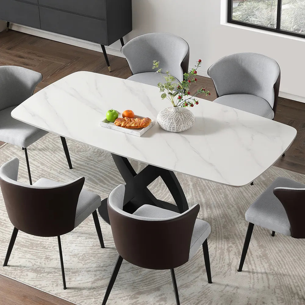 Maxwell-Rectangular Matte Sintered Stone Dining Table