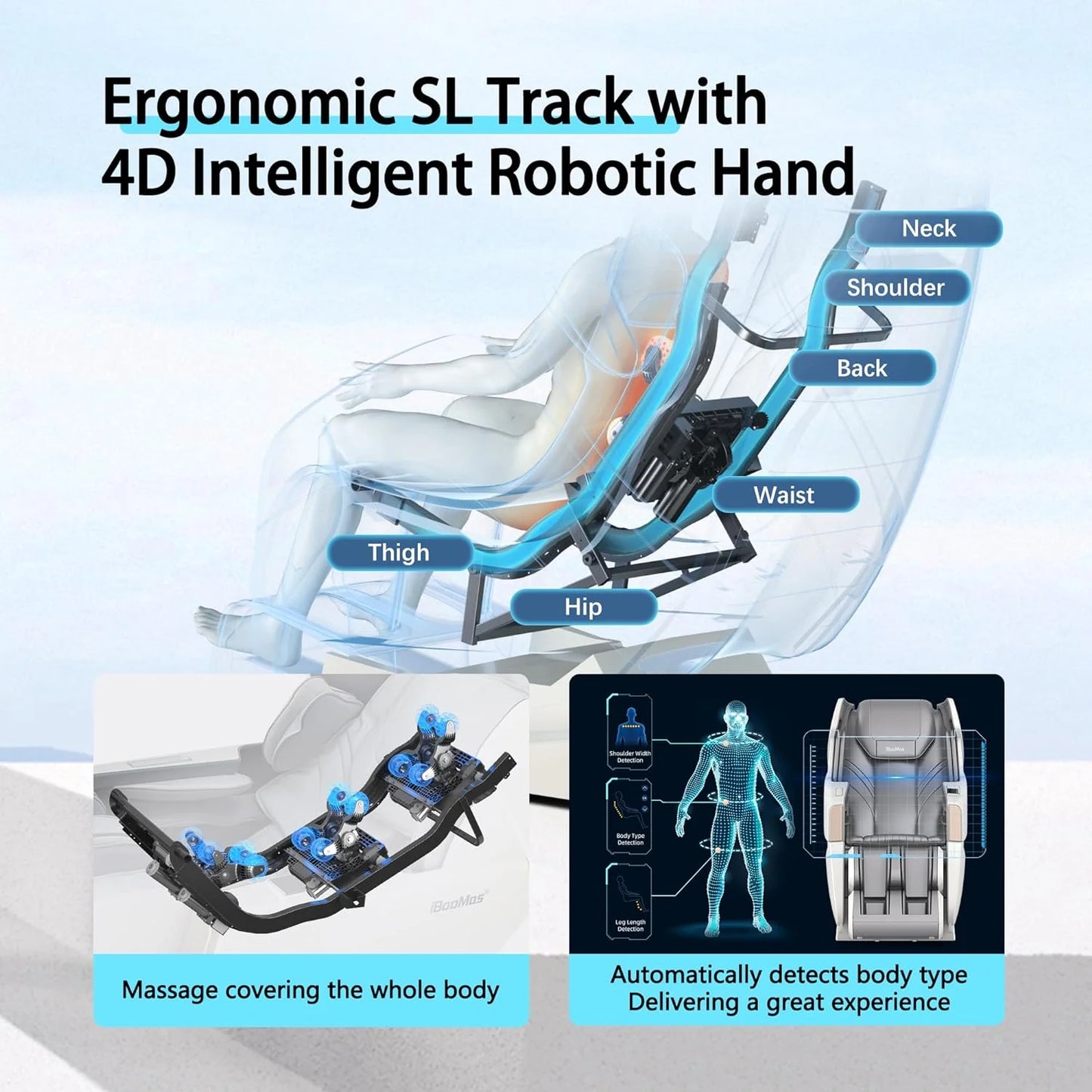 R8606 3D Roller AI&APP Control Auto-Extend Pedal Zero-G Massage Chair
