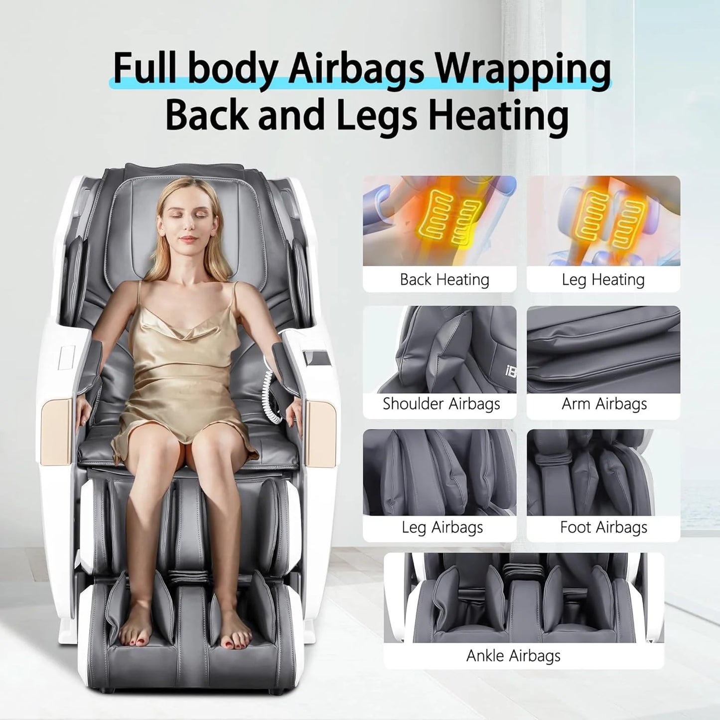 R8606 3D Roller AI&APP Control Auto-Extend Pedal Zero-G Massage Chair