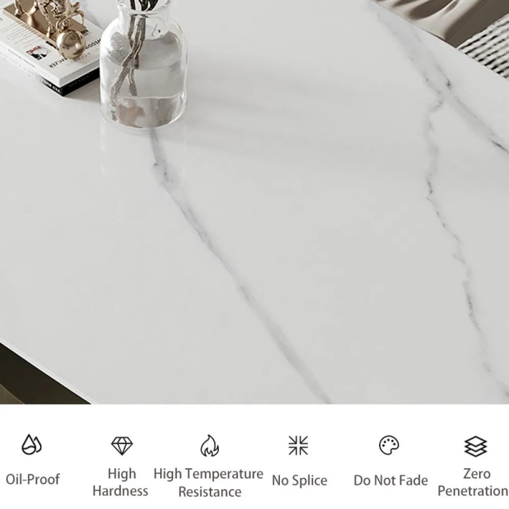 Maxwell-Rectangular Matte Sintered Stone Dining Table