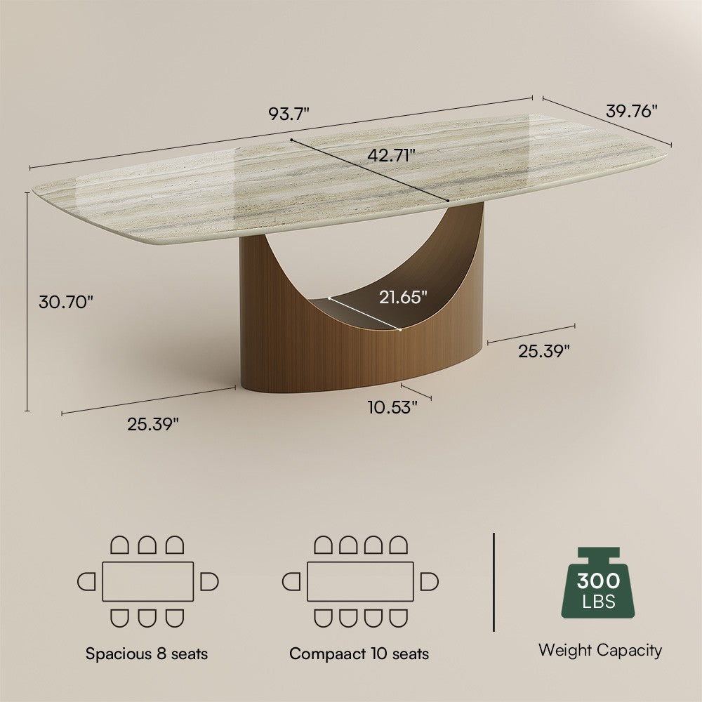 Yellow marble rectangular dining table dimensions