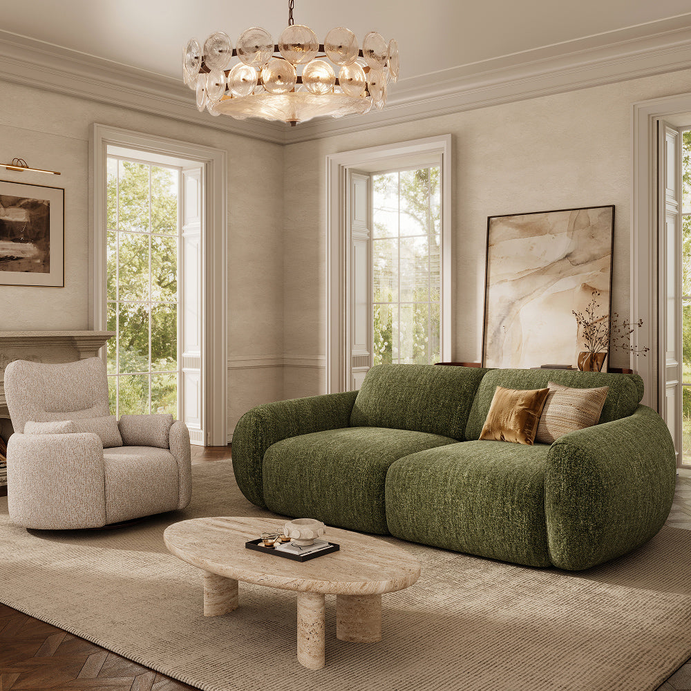 Mila power sofa bed green reclined
