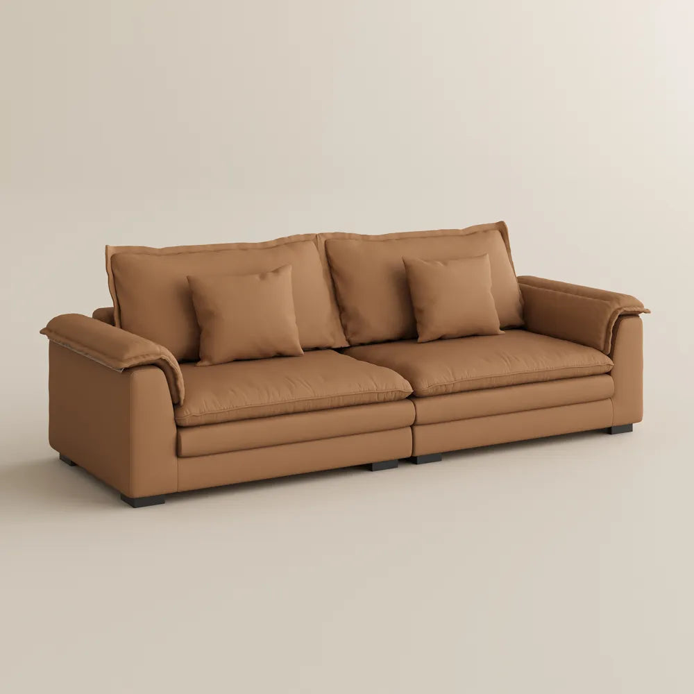 104-inch Orange Modern Modular Fabric Sofa