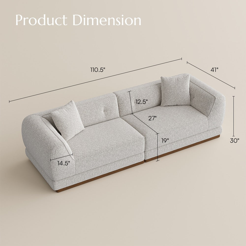 Chenille sofa dimensions: 110.5 x 41 x 30 inches