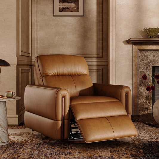 Swayford Plush Power Recliner Caramel Top-Grain Leather