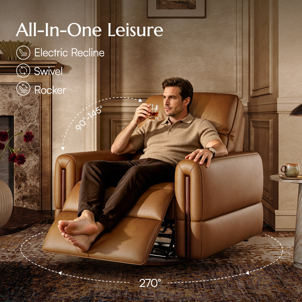 Swayford caramel multifunctional recliner detail