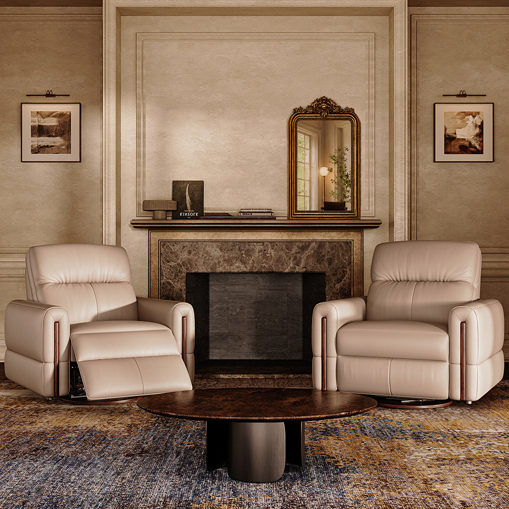 Swayford grayish white pair of power recliners