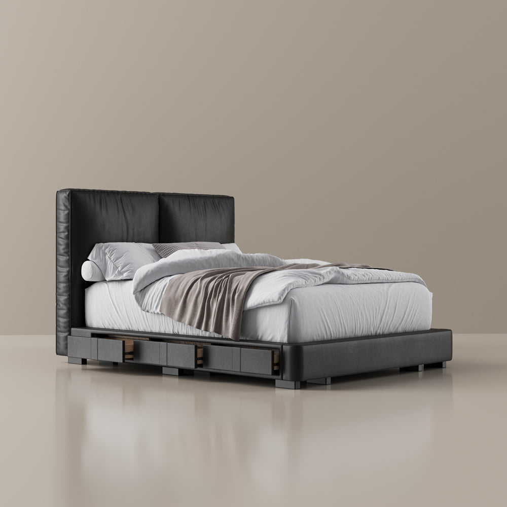 black-faux-leather-queen-studio